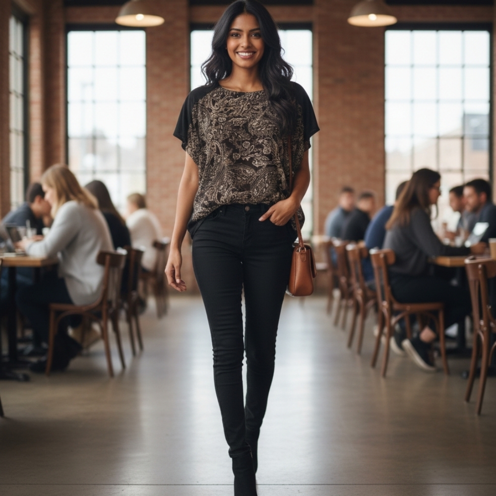 Perception Black abstract Top